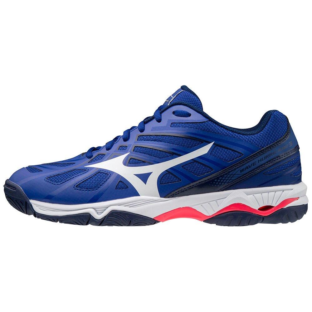 Mizuno Men's Volleyball Shoes Wave Hurricane 3 Blue/White/Pink - EZQYXIR-27